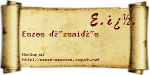Eszes Ézsaiás névjegykártya